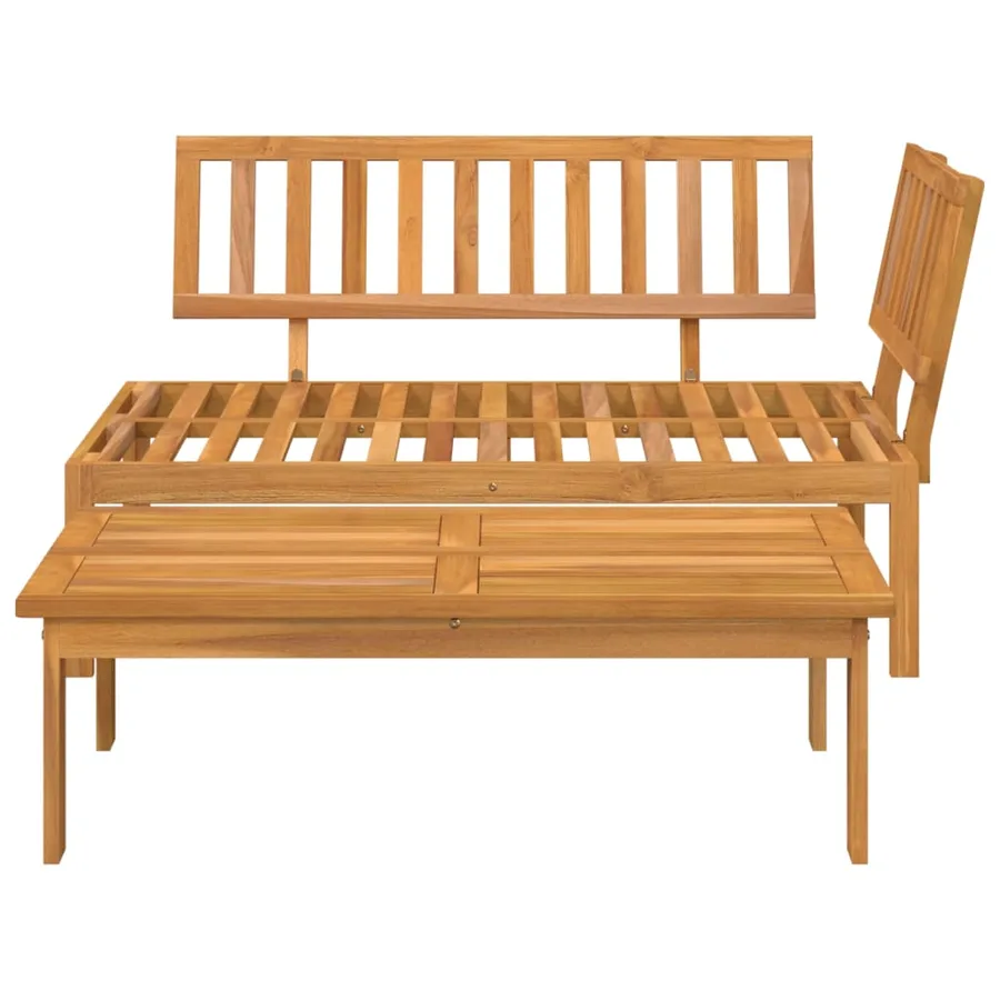 Salon de jardin palette 2 pcs bois massif d'acacia - 3