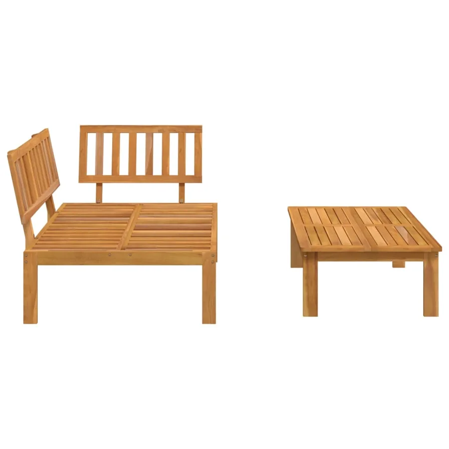Salon de jardin palette 2 pcs bois massif d'acacia - 5