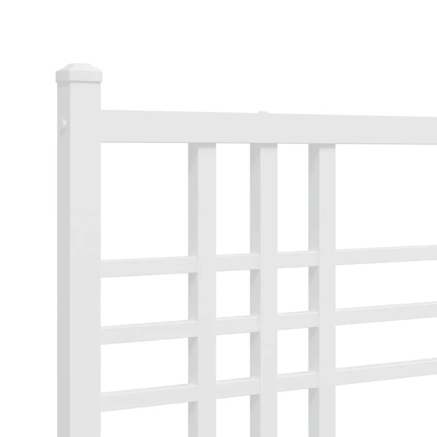 Cadre de lit métal sans matelas et pied de lit blanc 100x200 cm - 7
