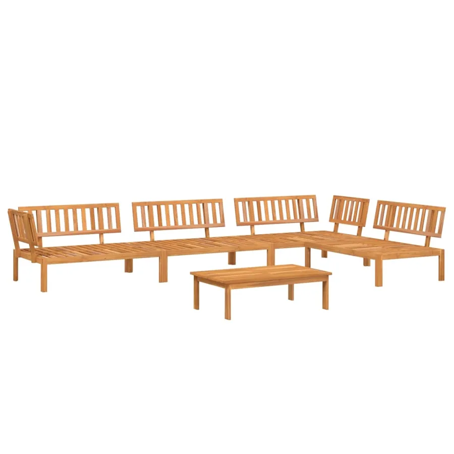 Salon palette de jardin 5 pcs bois d'acacia massif - 2