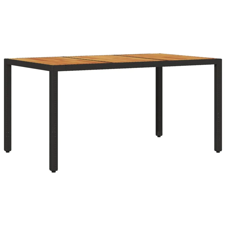 Ensemble à manger de jardin et coussins 5 pcs noir rotin acacia - 4