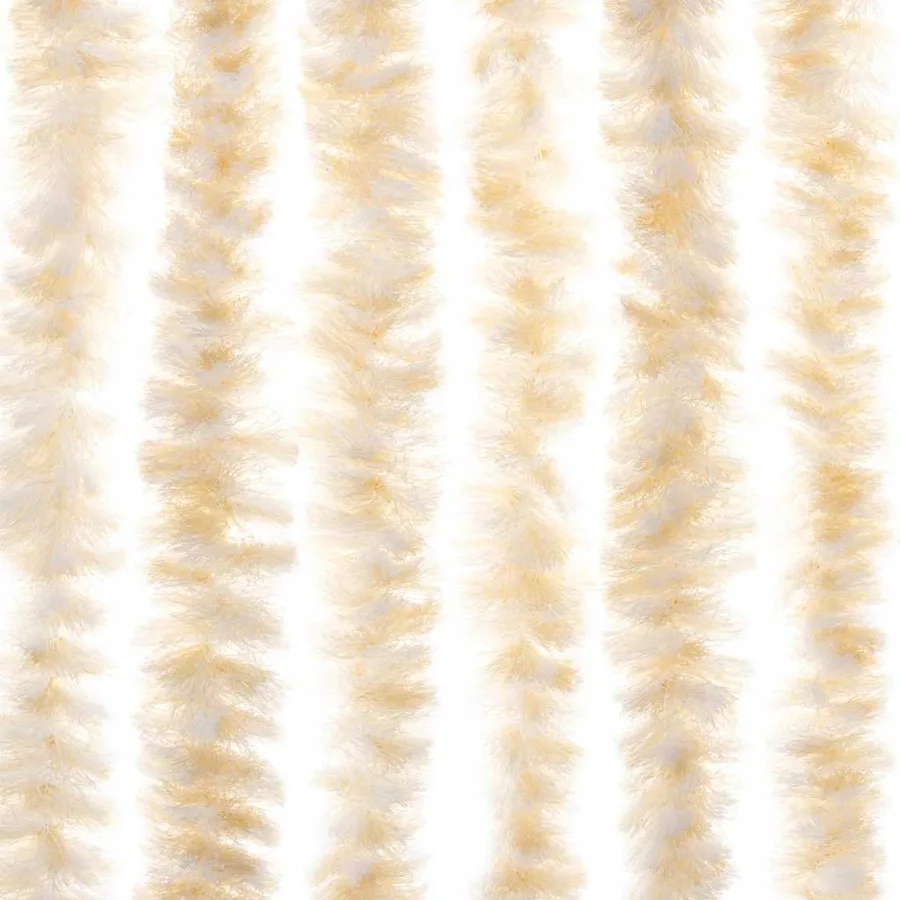 Rideau anti-mouches beige et blanc 56x200 cm chenille - 6
