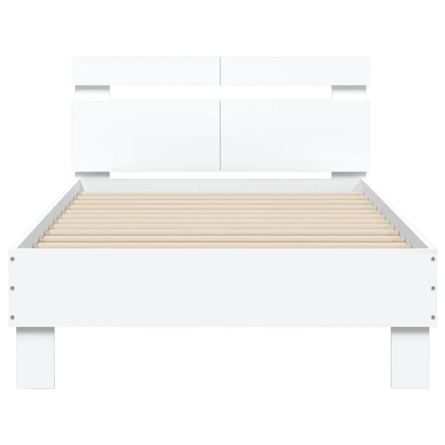 Cadre de lit sans matelas avec tête de lit blanc 100x200 cm - 5