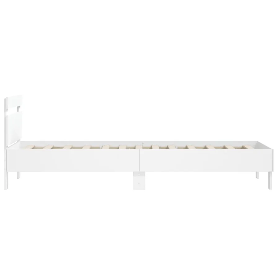 Cadre de lit sans matelas avec tête de lit blanc 100x200 cm - 6
