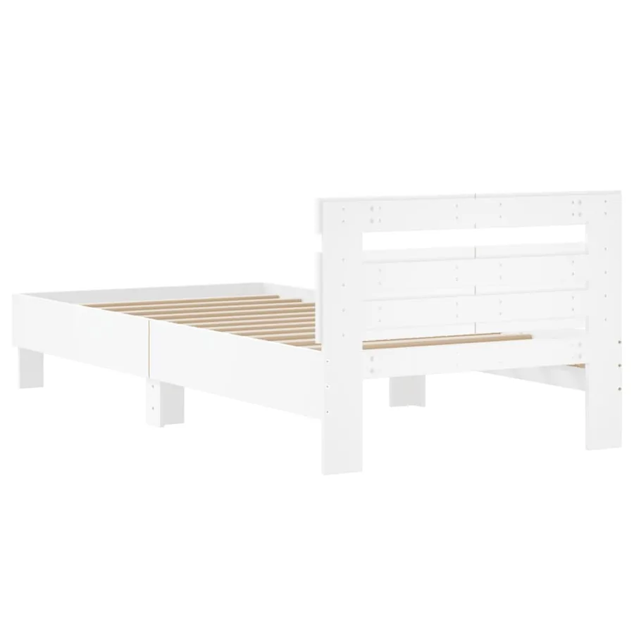 Cadre de lit sans matelas avec tête de lit blanc 100x200 cm - 7