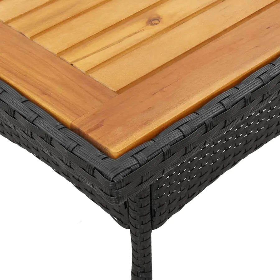 Ensemble à manger de jardin et coussins 5 pcs noir rotin acacia - 6