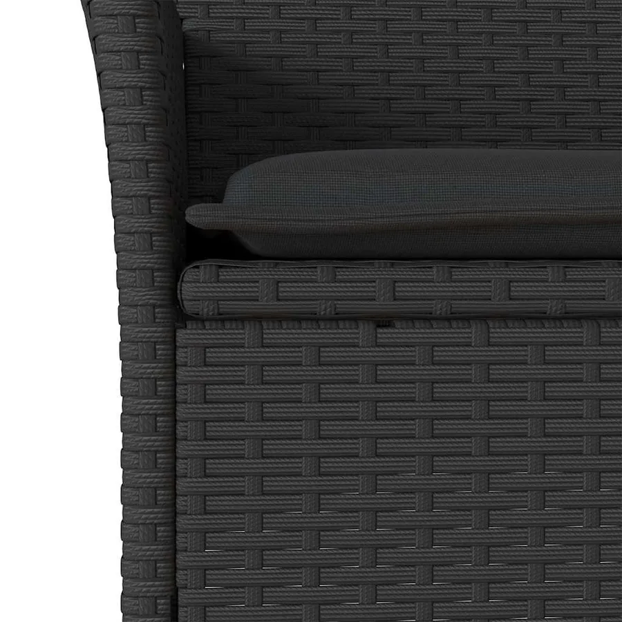 Ensemble à manger de jardin et coussins 5 pcs noir rotin acacia - 5