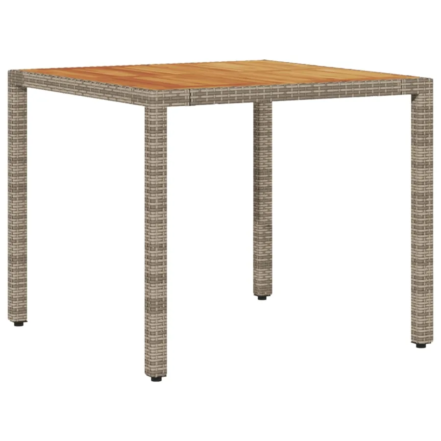Ensemble à manger de jardin et coussins 5 pcs gris rotin acacia - 4