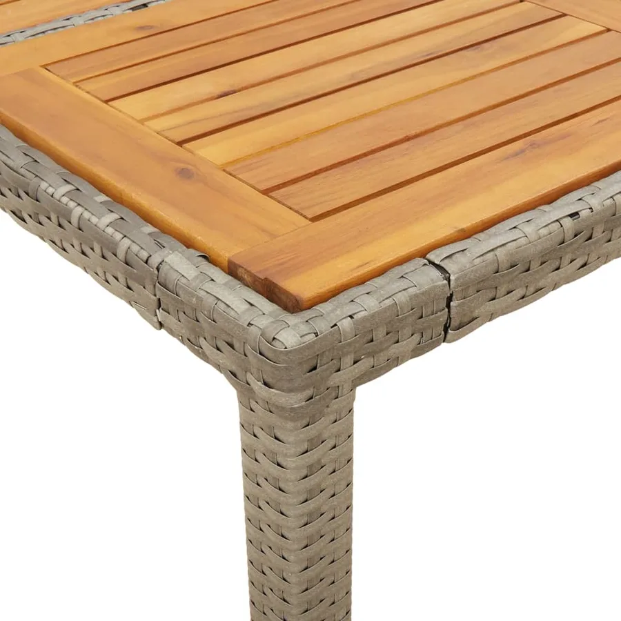 Ensemble à manger de jardin et coussins 5 pcs gris rotin acacia - 6