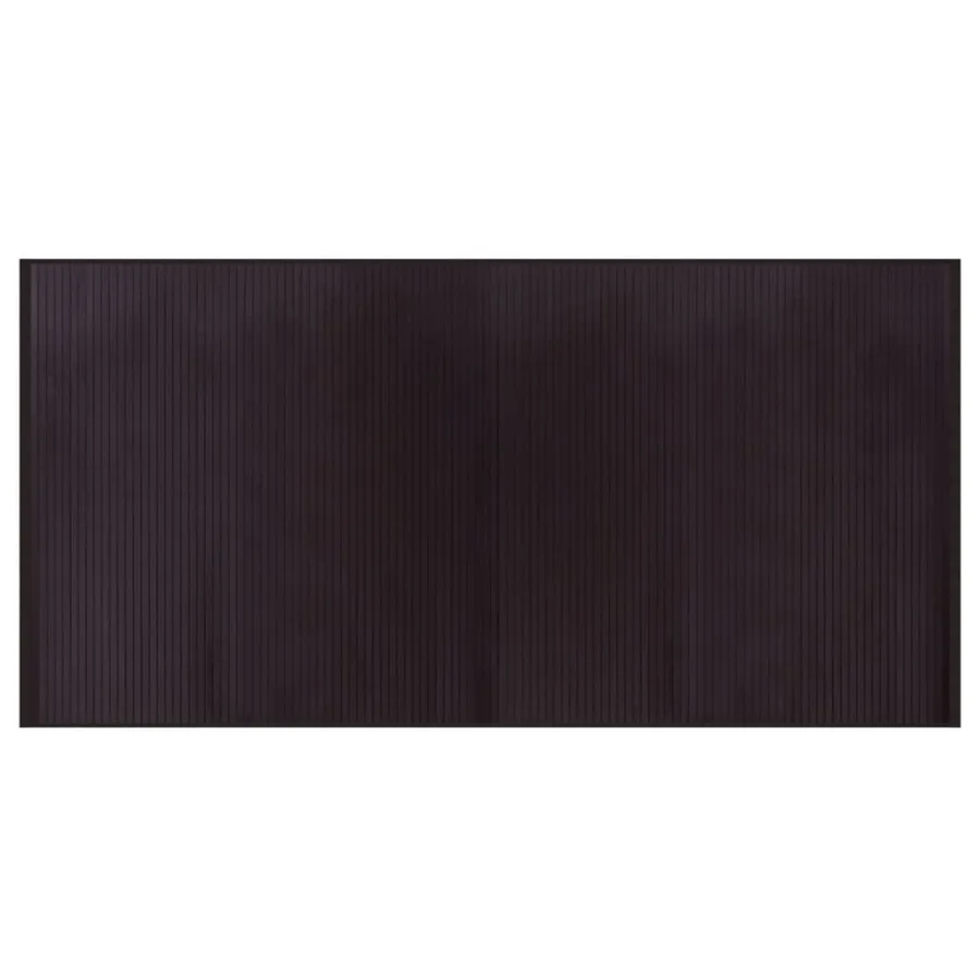 Tapis rectangulaire marron foncé 100x200 cm bambou - 2