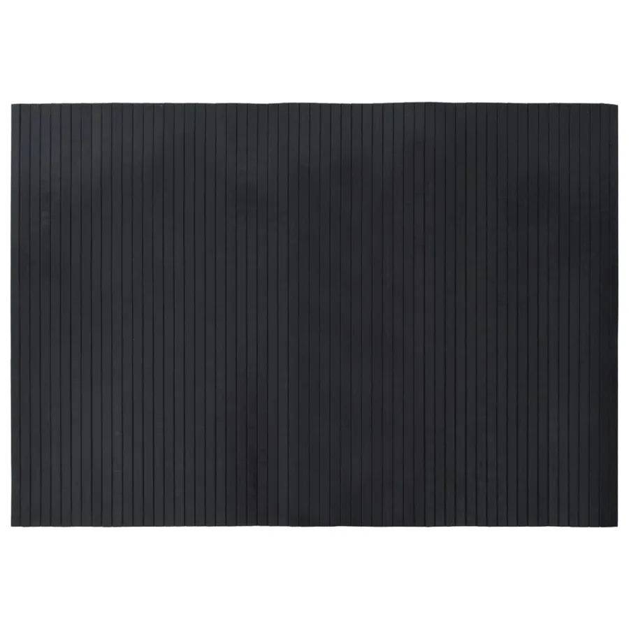 Tapis rectangulaire noir 70x100 cm bambou - 2