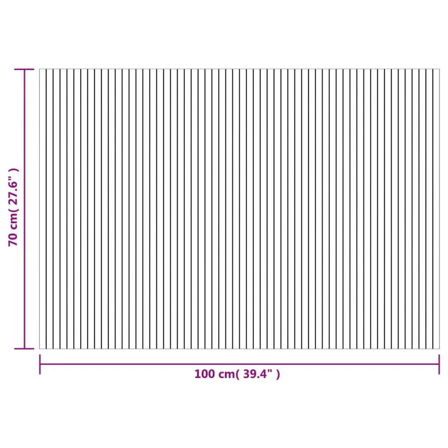 Tapis rectangulaire noir 70x100 cm bambou - 8