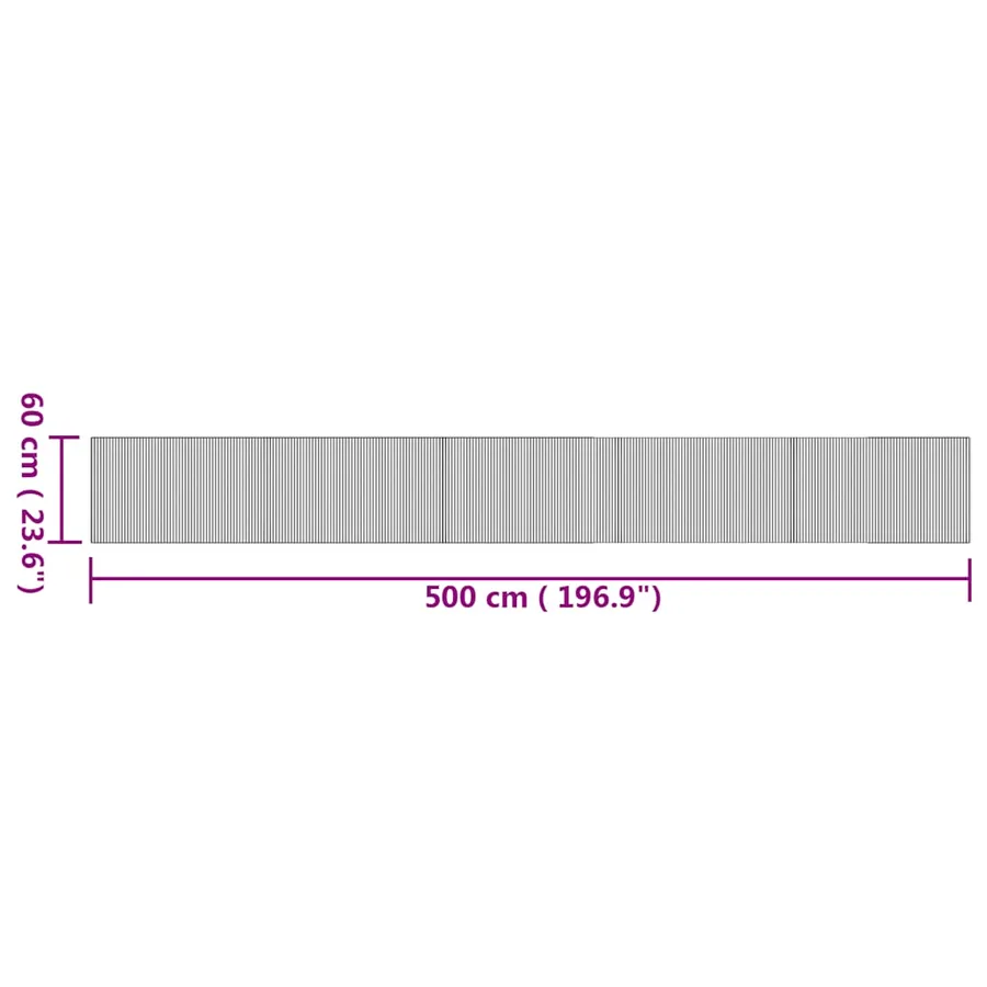 Tapis rectangulaire naturel 60x500 cm bambou - 8