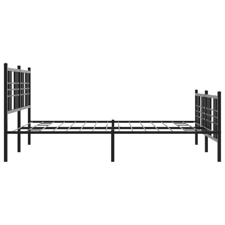 Cadre de lit métal sans matelas avec pied de lit noir 150x200cm - 5