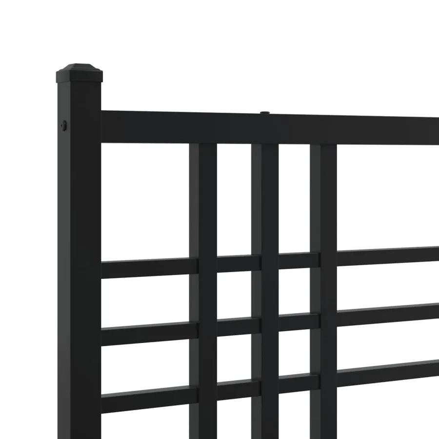 Cadre de lit métal sans matelas avec pied de lit noir 150x200cm - 7