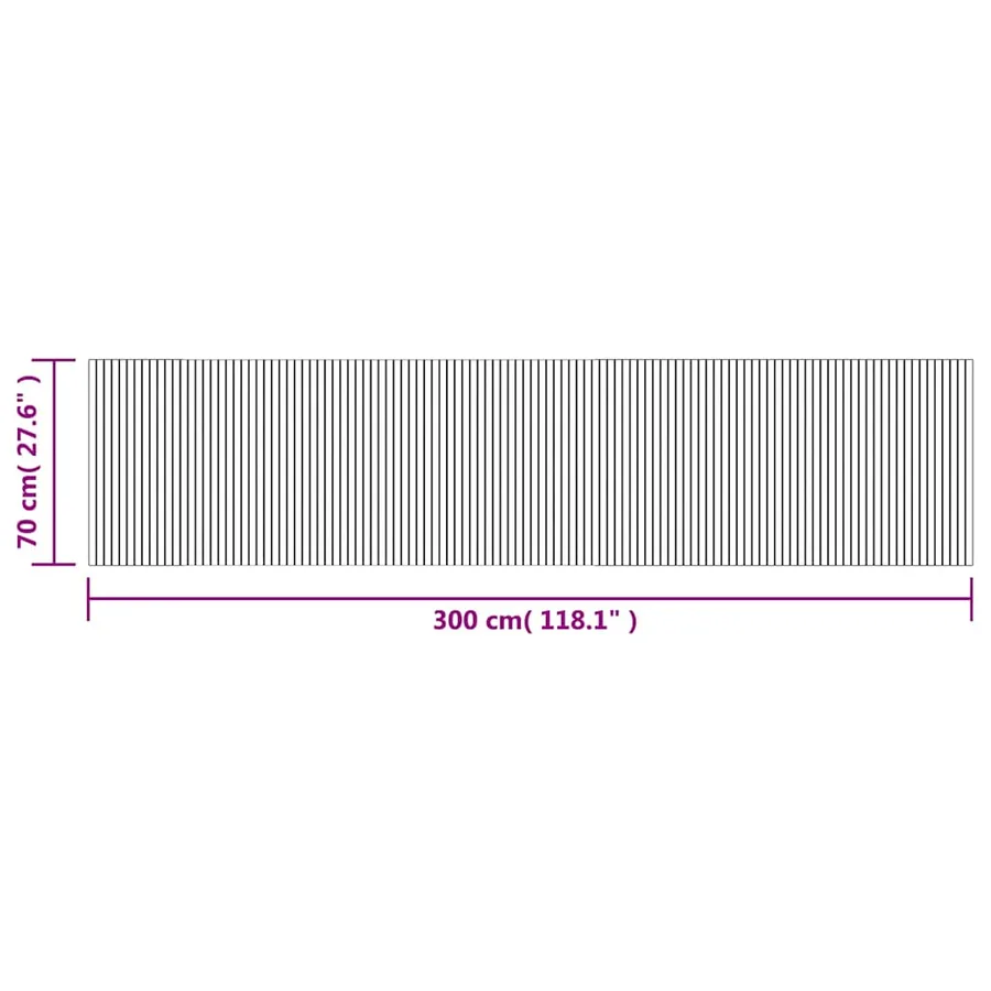 Tapis rectangulaire marron 70x300 cm bambou - 8