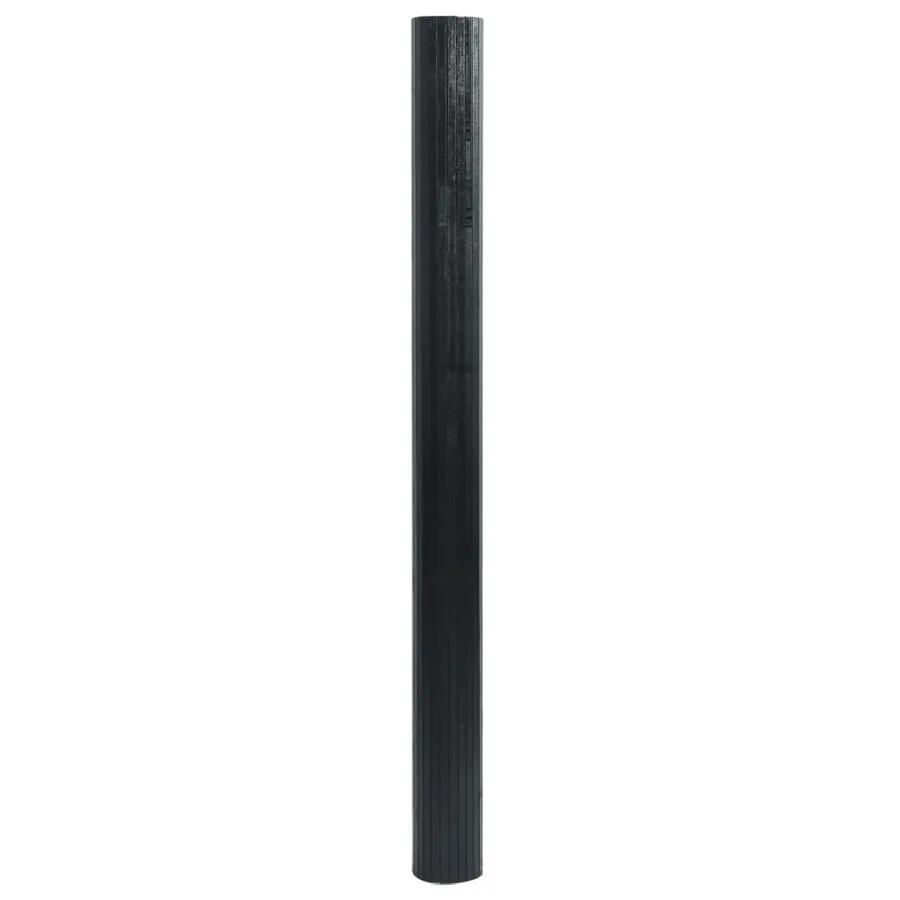 Tapis rectangulaire noir 100x400 cm bambou - 3