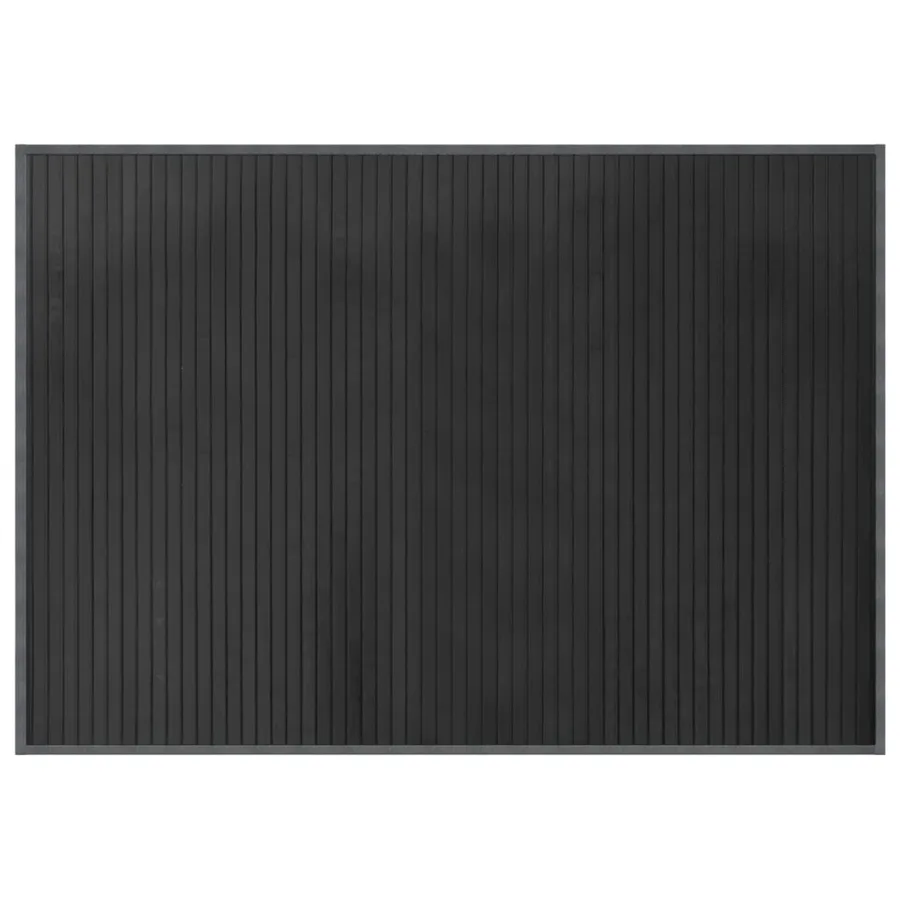 Tapis rectangulaire gris 70x100 cm bambou - 2