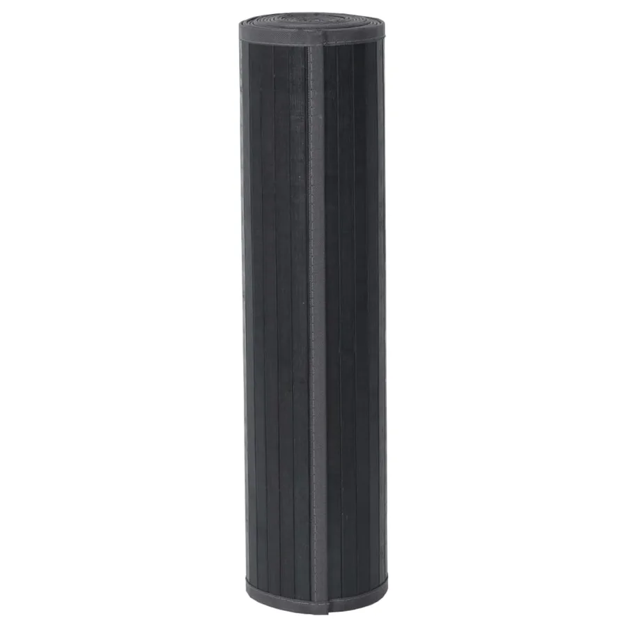 Tapis rectangulaire gris 70x100 cm bambou - 3