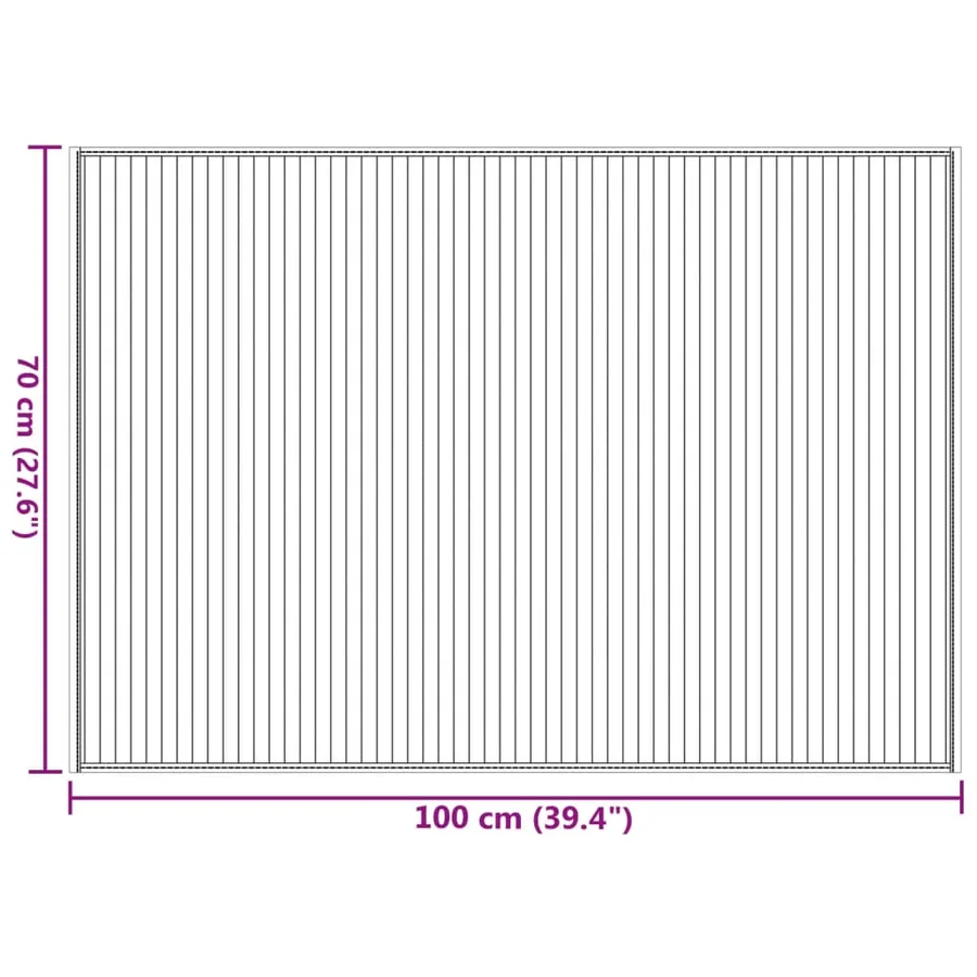 Tapis rectangulaire gris 70x100 cm bambou - 8