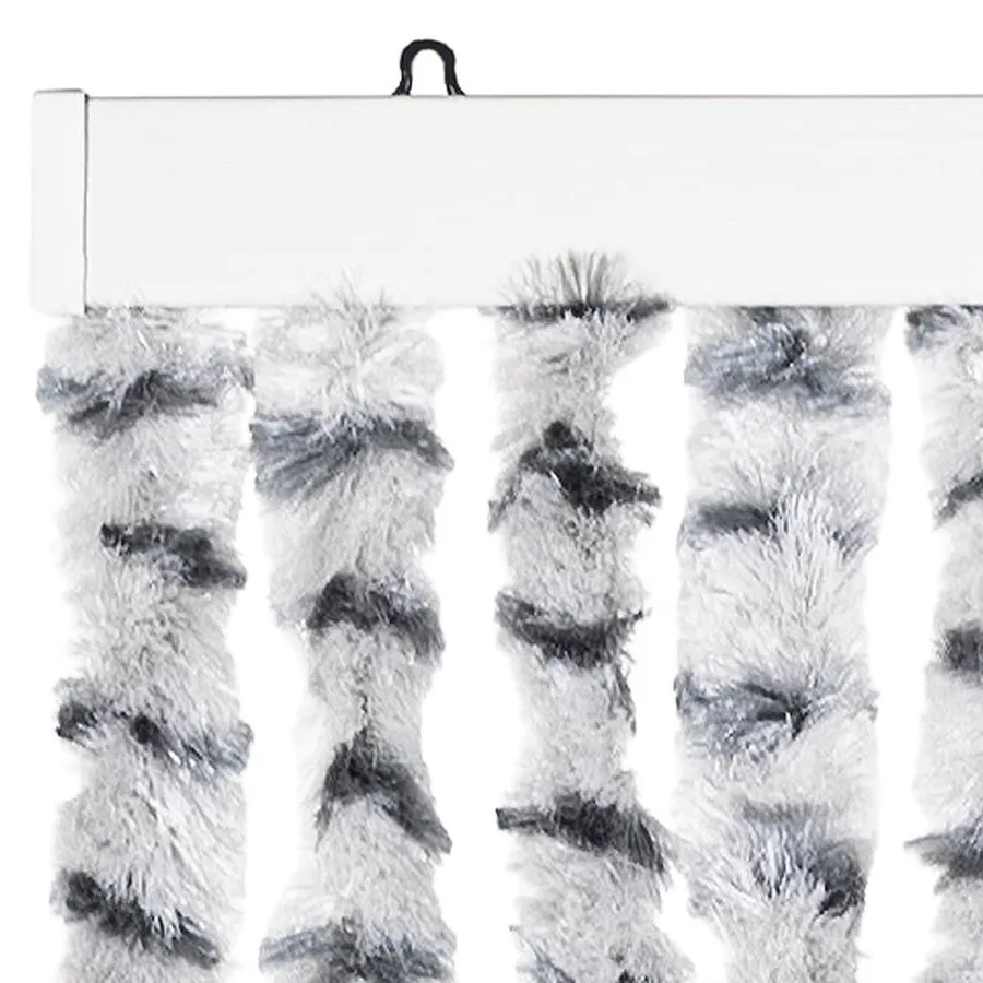 Rideau anti-mouches gris clair et gris foncé 118x220cm chenille - 4