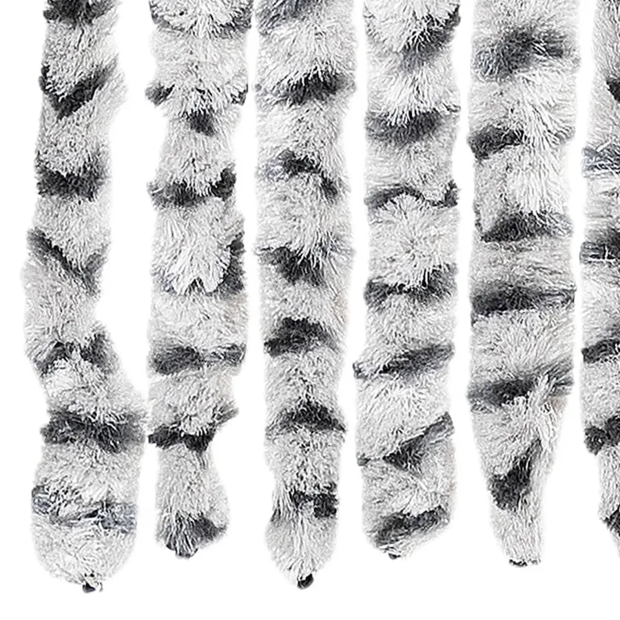 Rideau anti-mouches gris clair et gris foncé 118x220cm chenille - 6