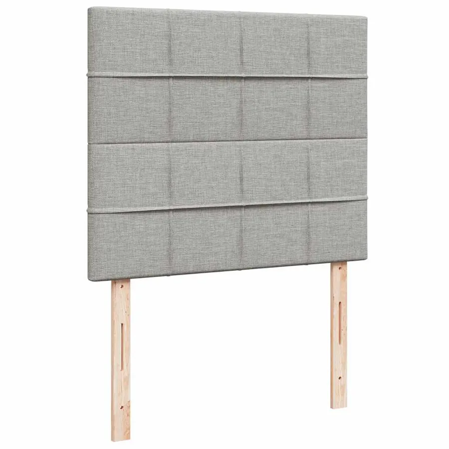 Sommier à lattes de lit matelas LED gris clair 120x190 cm tissu - 9