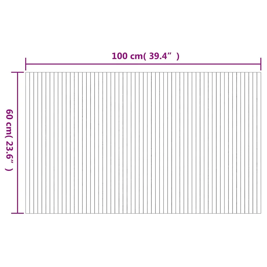 Tapis rectangulaire marron 60x100 cm bambou - 8