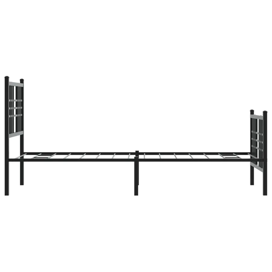 Cadre de lit métal sans matelas avec pied de lit noir 80x200 cm - 5