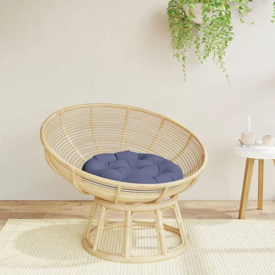 Coussin rond bleu marine Ø 60x11 cm tissu oxford