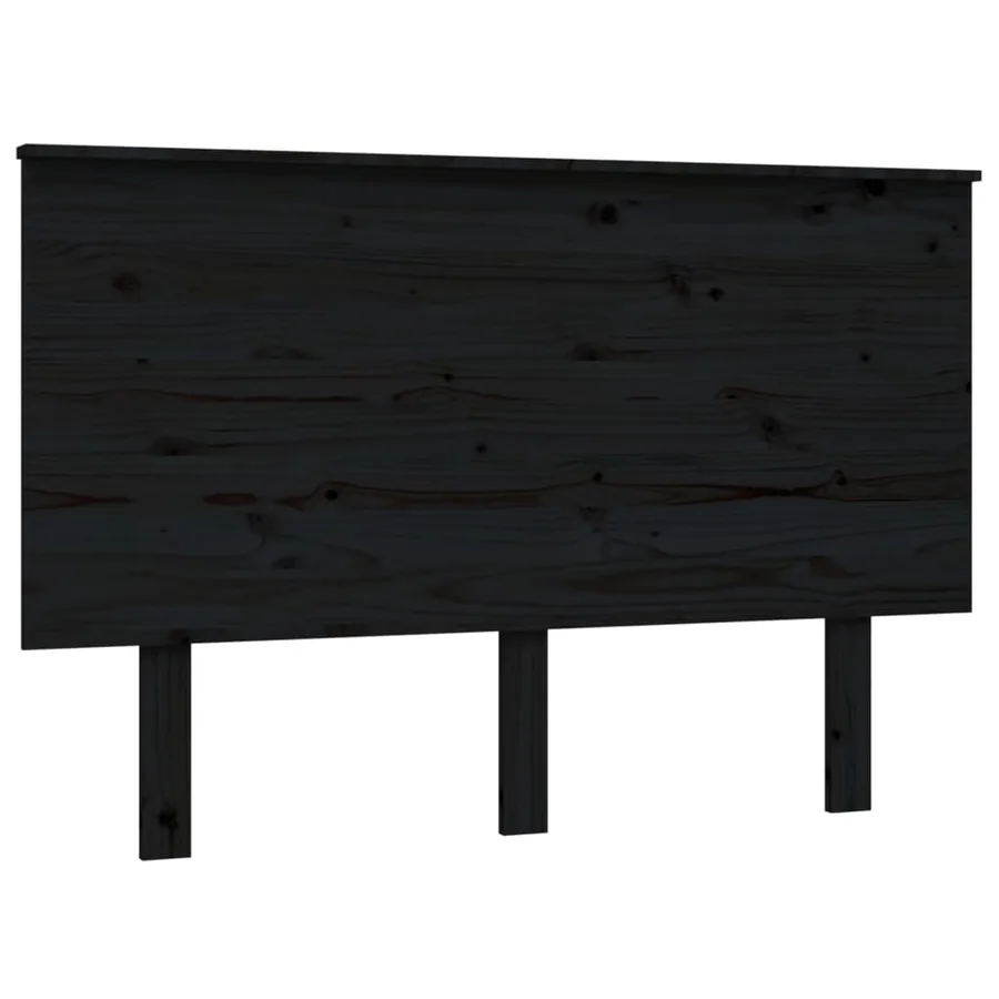 Tête de lit Noir 124x6x82,5 cm Bois massif de pin - 2