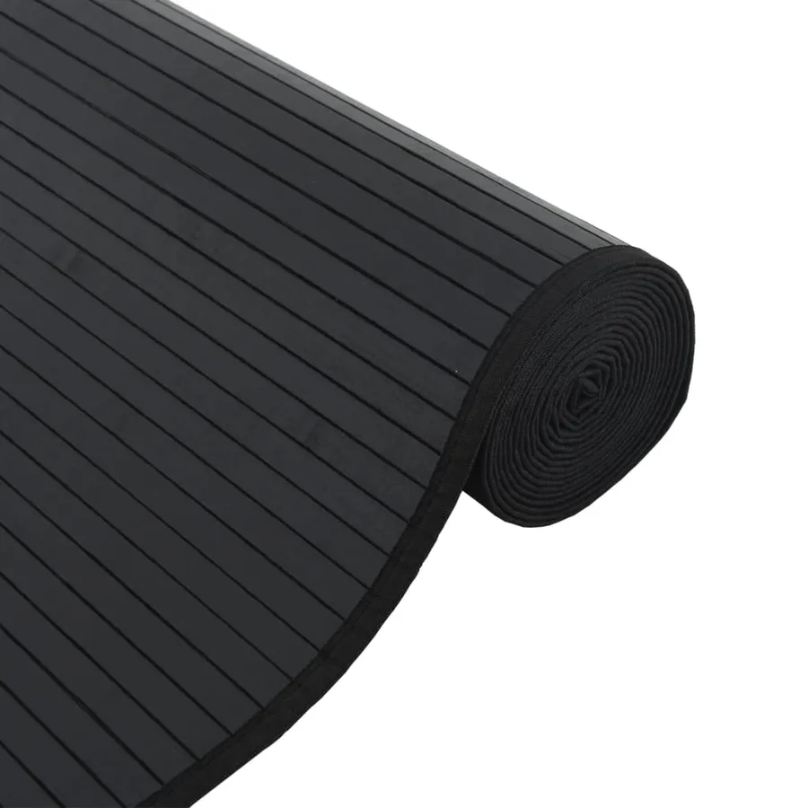 Tapis rectangulaire noir 70x400 cm bambou - 4