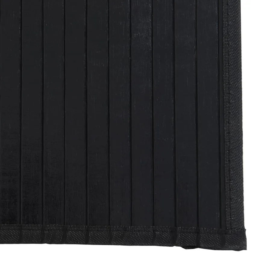 Tapis rectangulaire noir 70x400 cm bambou - 6