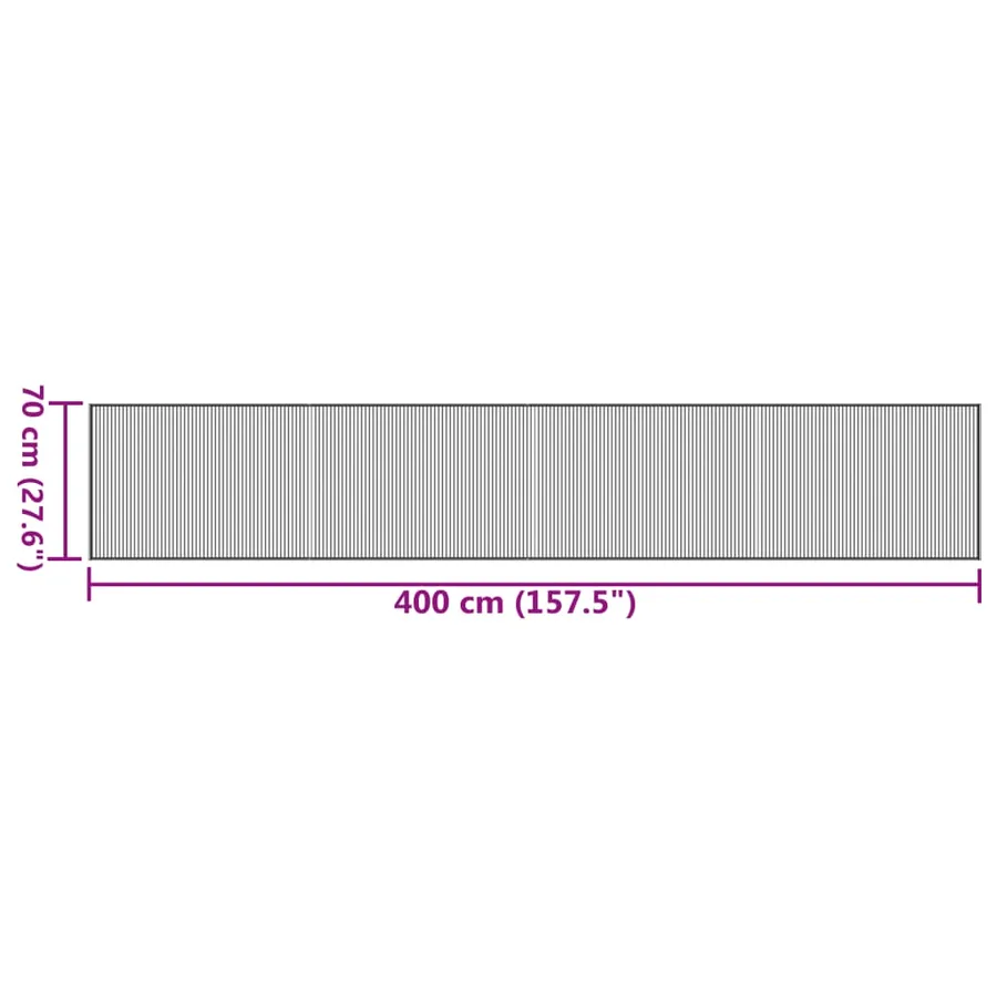 Tapis rectangulaire noir 70x400 cm bambou - 8