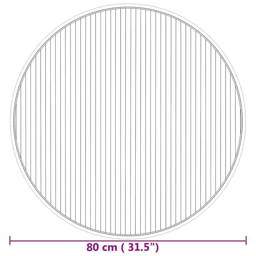 Tapis rond naturel 80 cm bambou - 8