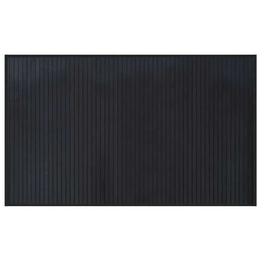 Tapis rectangulaire noir 60x100 cm bambou - 2