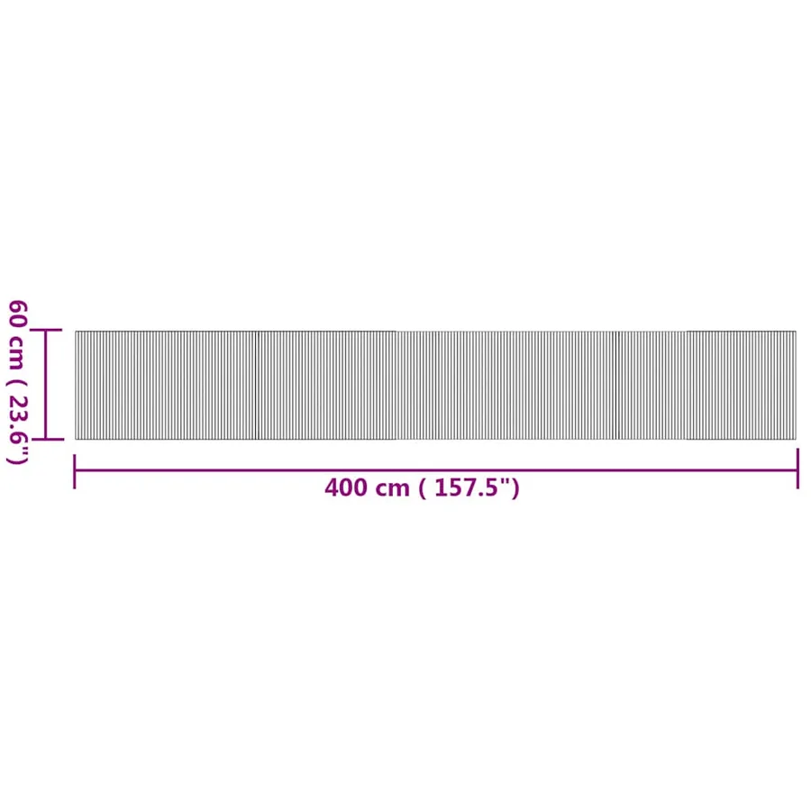 Tapis rectangulaire naturel 60x400 cm bambou - 8