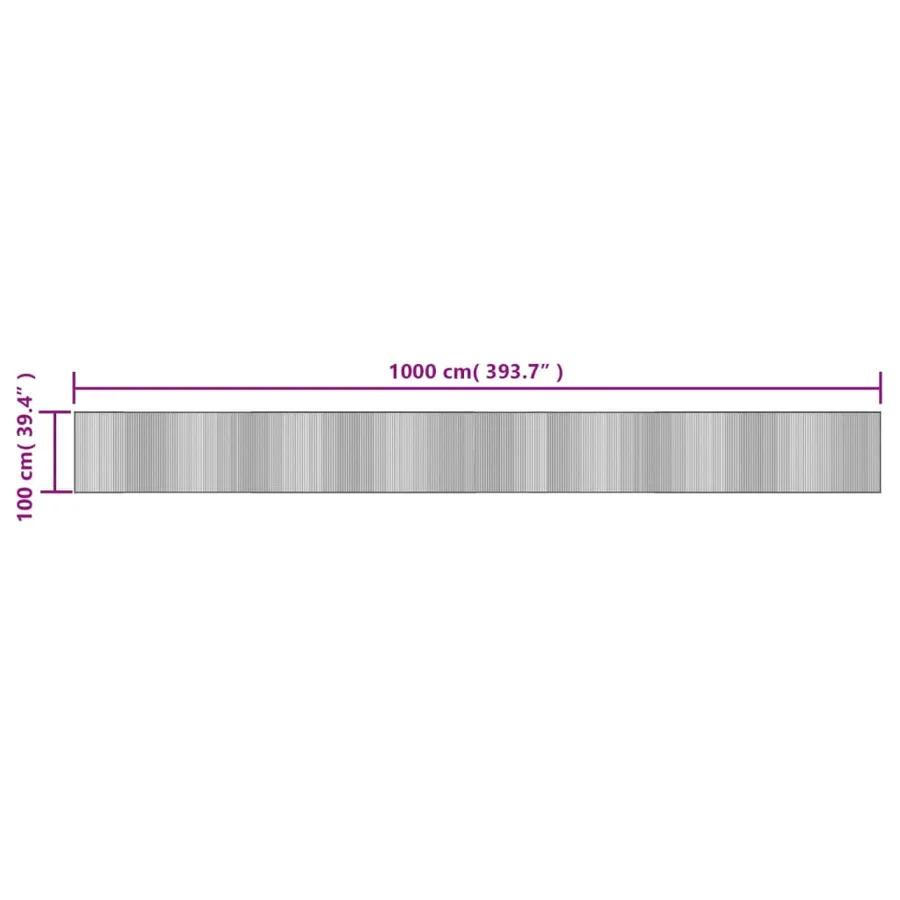 Tapis rectangulaire gris 100x1000 cm bambou - 8