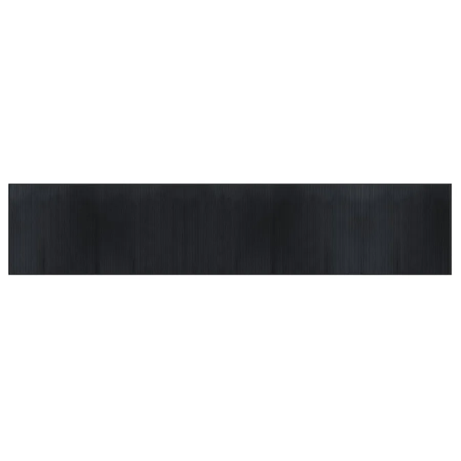 Tapis rectangulaire noir 100x1000 cm bambou - 2