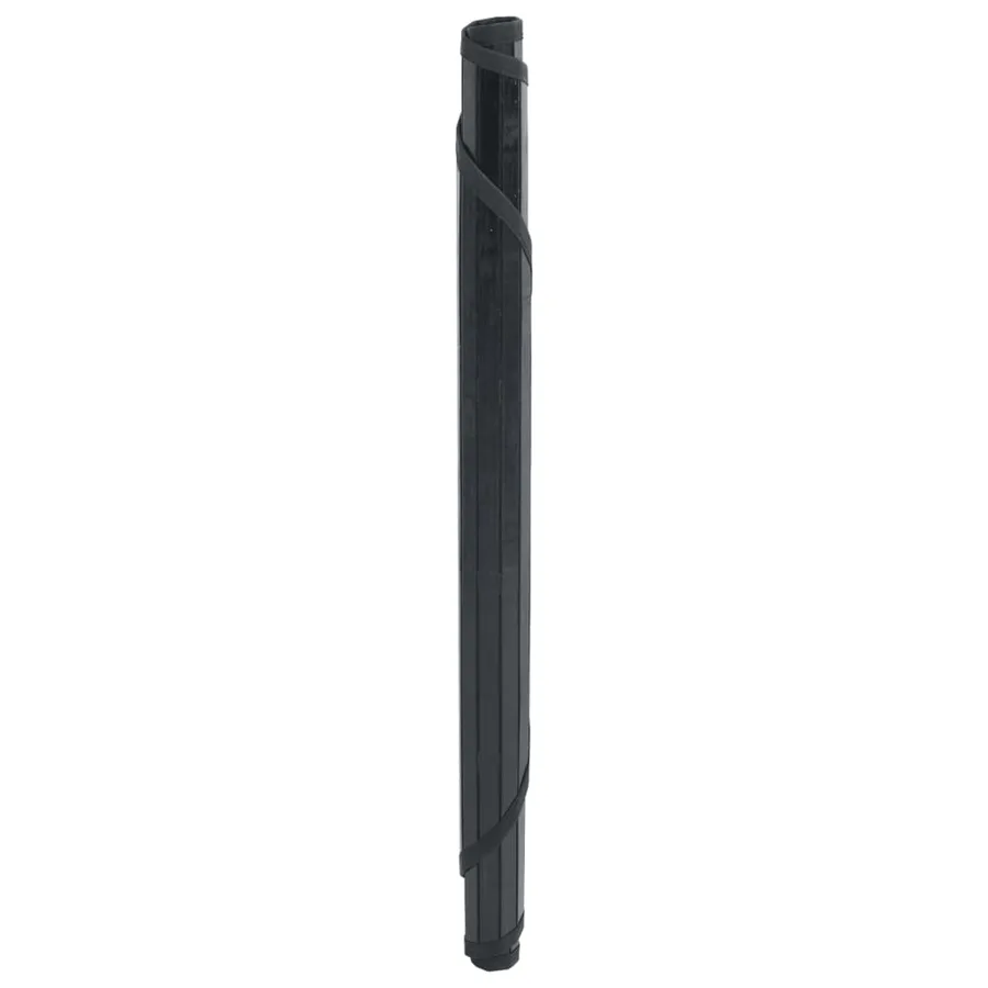 Tapis rond noir 60 cm bambou - 3