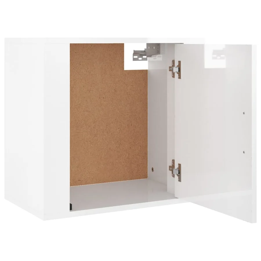 Tables de chevet murales 2 pcs Blanc brillant 50x30x47 cm - 7