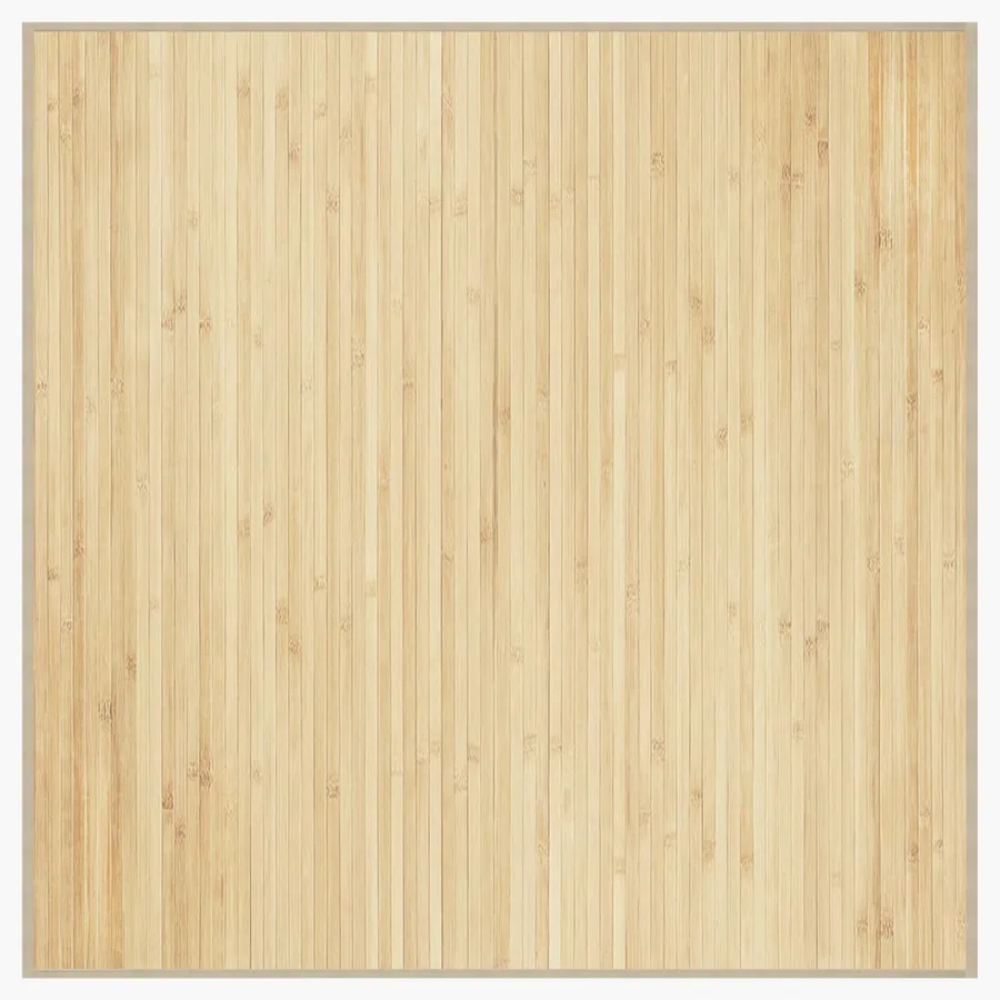 Tapis carré naturel clair 100x100 cm bambou - 2