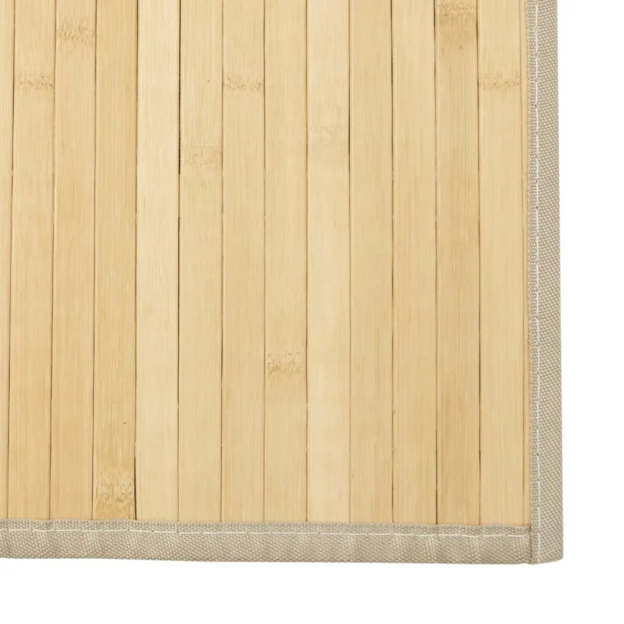Tapis carré naturel clair 100x100 cm bambou - 6