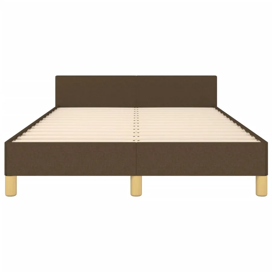 Cadre de lit sans matelas marron foncé 120x190 cm tissu - 6