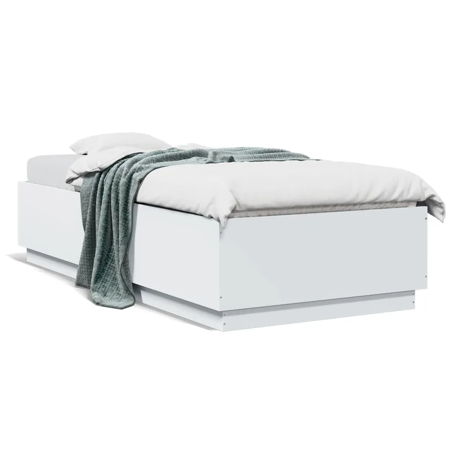 Cadre de lit sans matelas blanc 90x200 cm - 2