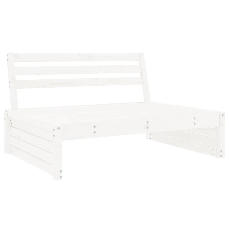 Canapé central 120x80 cm blanc bois de pin massif - 4