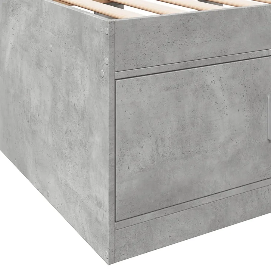 Lit de jour avec tiroirs sans matelas gris béton 100x200 cm - 8