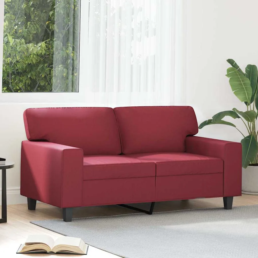 Canapé à 2 places Rouge bordeaux 120 cm Similicuir