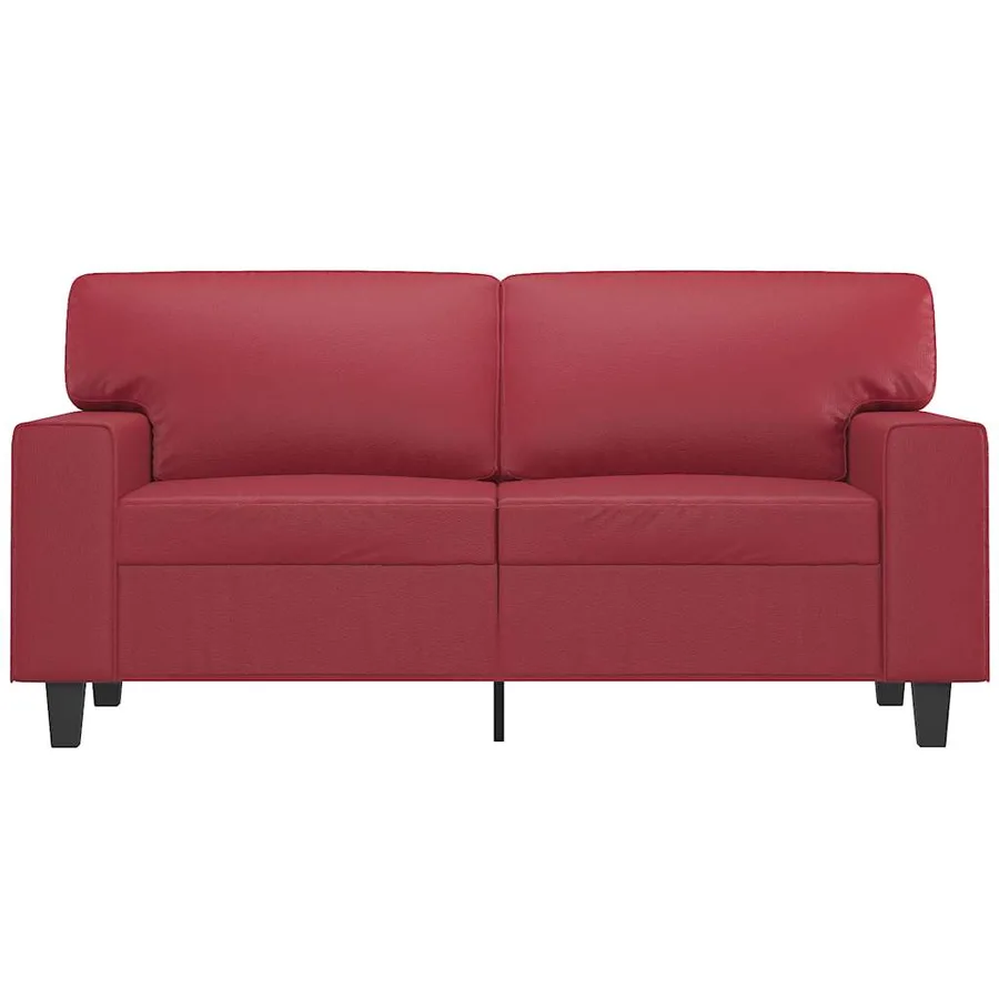 Canapé à 2 places Rouge bordeaux 120 cm Similicuir - 4