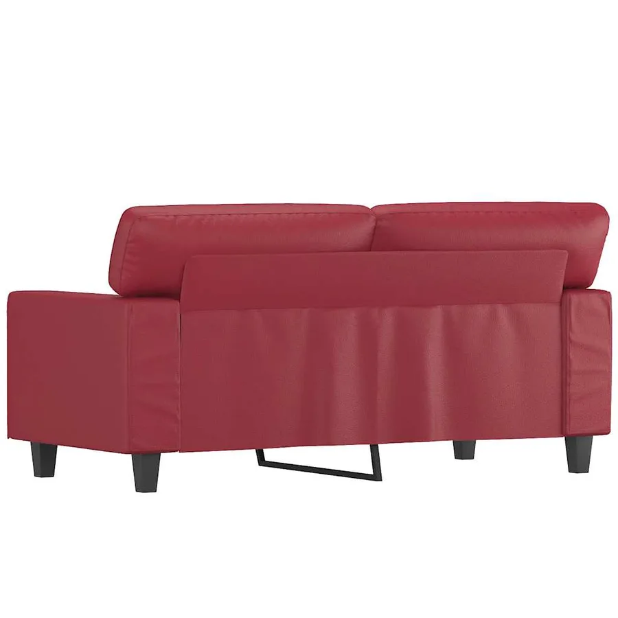 Canapé à 2 places Rouge bordeaux 120 cm Similicuir - 6